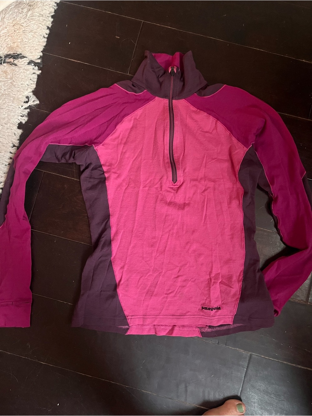 Patagonia Pink and Purple merino Half-Zip Performance Pullover